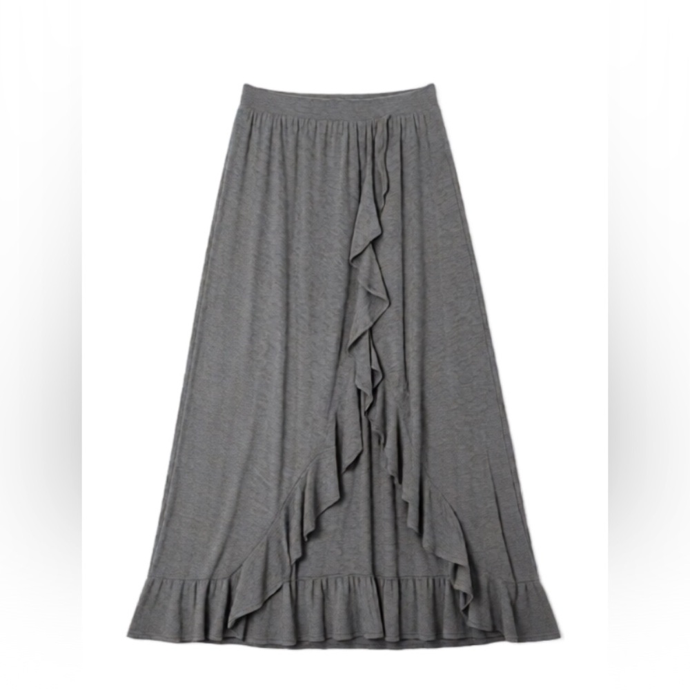 Poof! Charcoal High-Low Ruffle Skirt